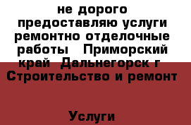 не дорого предоставляю услуги ремонтно-отделочные работы - Приморский край, Дальнегорск г. Строительство и ремонт » Услуги   . Приморский край